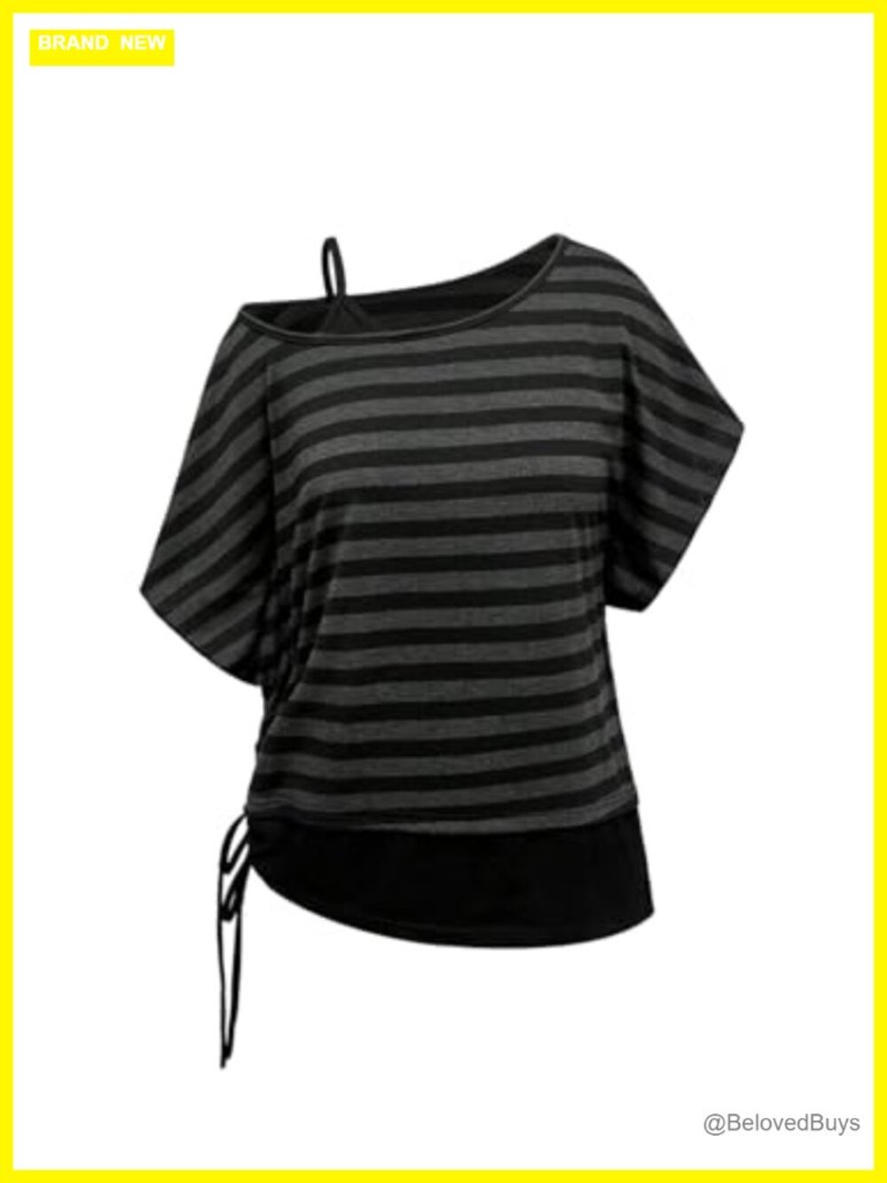 Oversized Off Shoulder Striped Y2K Gothic Grunge Tee